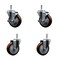 Service Caster 4'' Maroon Poly Wheel Swivel 7/16'' Grip Ring Stem Caster Set 2 Brakes, 4PK SCC-GR20S414-PPUB-MRN-TLB-716138-2S2 - alternate 1